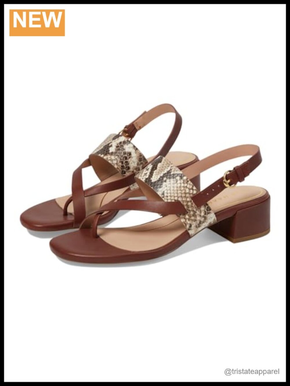 Cole Haan Anica Lux Block Heel Slingback Sandals Leather